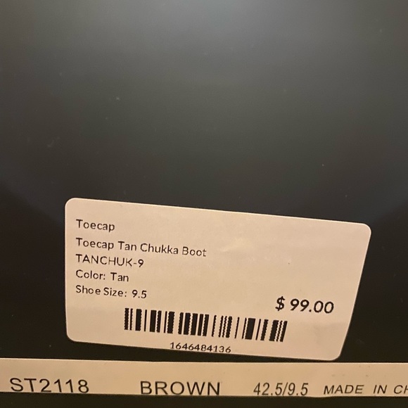 Toecap 9.5 Chukka Boot brand new never worn in box - Picture 2 of 2